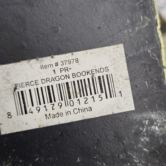 Fierce Dragon Head Bookends Ornate Medieval Fantasy Decor Heavy Resin Gothic Set - Picture 11 of 13